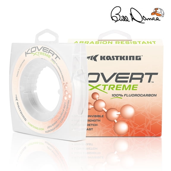 KastKing 100% Fluorocarbon Fishing line, Fishing Leader, Fast Sinking,25YD Spools Available- Kovert Xtreme