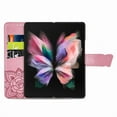 thumbnail image 5 of Flip Case for Samsung Galaxy Z Fold 6, Crystal Butterfly PU Leather Wallet Case for Women Magnetic Kickstand Card Holder Case for Samsung Galaxy Z Fold 6 Bling Butterfly + Strap,Pink, 5 of 12