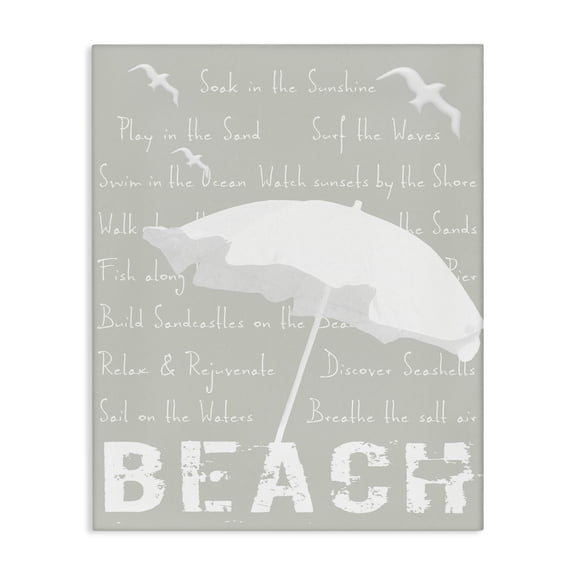 Stupell Industries Coastal Summer Beach Activities Canvas Art, 30 x 40, by Graffitee Studios