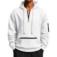 thumbnail image 2 of RYDCOT Mens Quarter Zip Waffle Hoodie - Performance Fleece 1/4 Zip Pullover Sweatshirt Mens Golf Shirts for Workout Hiking Running White, 2 of 8