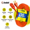 thumbnail image 4 of Gindel Extensi&oacute;n El&eacute;ctrica Uso Rudo Multicontacto Naranja - Extension electrica 30 Metros, Clavija Polarizada, F&aacute;cil de Usar, 4 of 9