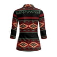 thumbnail image 3 of Uorisanigo Geometric Tribe Womens Moisture Wicking Casual Tennis Activewear Size S Versatile Fashionable Long Sleeve Golf Polo Shirts with 1/4 Zipper Casual Outing Wear Pullover, 3 of 7