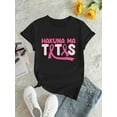 thumbnail image 2 of Camiseta de mujer Trajes de verano Traje Camiseta de cuello redondo para viajes de compras deportivas ﻿Breast Cancer Awareness Pink Ribbon Graphic Tee - Women's Casual Crew Neck Short Sleeve T-Shir, 2 of 6
