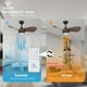 thumbnail image 4 of Ventilador de Techo con Luz para Recámara: Ventilador de Techo Pequeño y Silencioso de 30 Pulgadas con Control Remoto - 6 Velocidades y 3 Cc - Motor CC Reversible - Uso en Interiores y Exteriores - 3 Aspas de Nogal, 4 of 7