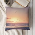 thumbnail image 3 of Beach Sunset and Sea Gulls' Modern Seashore Throw Cushion Pillow Cover for Living Room, Sofa, 3 of 5