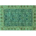 thumbnail image 1 of Ahgly Company Indoor Rectangle Abstract Turquoise Blue Modern Area Rugs, 8' x 10', 1 of 4
