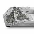thumbnail image 3 of Queen Soft Flannel Fleece Throw Blanket, Fantasy Snow Queen Hand Drawn Art Winter Boho Mythical Print, Cozy Plush for Indoor and Outdoor Use, 70" x 90", White and Black, by Ambesonne, 3 of 6