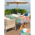 thumbnail image 4 of Outdoor Tablecloth with Umbrella Hole & Zipper, Orange Green Blue Palm Leaves Rectangle Tablecloth 52x70 Inch, Summer Tropical Botanical Patio Table Cover Waterproof Table Cloth for Picnic/Party, 4 of 7