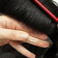 thumbnail image 6 of 8x10in Silk Top Center French Lace Bleach Knots in Front 100% Human Hair Hair Replacement Mens Toupee Invisible Hairline Men Wigs, 6 of 8