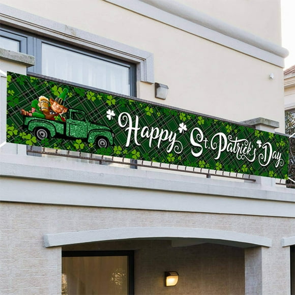 Czzoypi St Patrick's Day Banner Holiday Ambiance Decorations Patio Party Hanging Banner