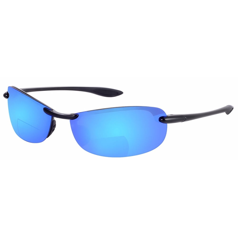 "The Raptor" Polarized Bifocal Lightweight Sunglasses for Men and Women - Open Road Blue - 1.50