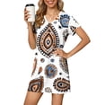thumbnail image 6 of Fartey Bohemian Tunic Dresses for Women Casual Short Sleeve V Neck Knee Length Dress Funny Print Dresses Loose Beach Vacation Sundress Multicolor L, 6 of 7