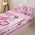 thumbnail image 3 of Homewish Lion Wildlife Kids Zipper Full Size Comforter Sets with Fitted Sheet and 2 Pillowcases, Leaf Plant Zipper Bedding Set, Pink, Pink Reversible, 4 Pieces, 3 of 6
