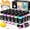 Pastel Colors, variant on 40 count Pastel   Set with 12 Brushes, 2  & , 24 Colors (2oz/60ml) Art Craft  for Adults Artists Beginners, Canvas Ceramic Rocks  Painting Kit Art Supplies