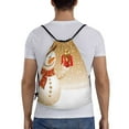 thumbnail image 2 of Kdxio Christmas Snowman Gift Print Drawstring Backpack Bag,Waterproof Draw String Back Sack, Gym Drawstring Bags Swim Bag For Unisex, 2 of 9