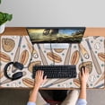 thumbnail image 4 of Long Mouse Pads for Desk,Beige Baseball Items Pattern Desk Mats on Top Of Desks, Desk Mouse Pad Extra Large with 3mm Non-Slip Base and Stitched Edge for Gaming,Office,Work,Home 47.3"x23.6", 4 of 6