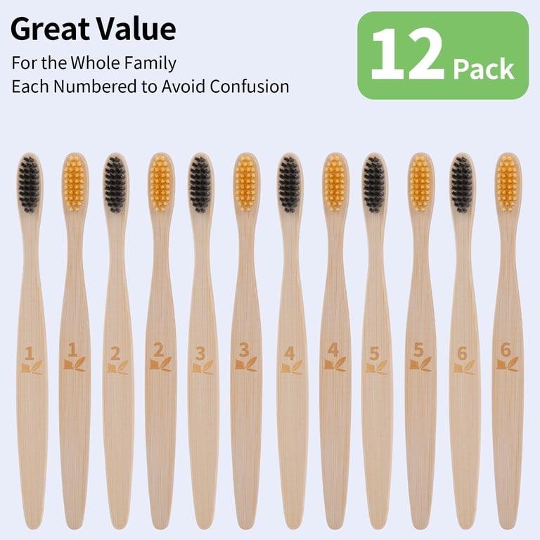 Genkent Bamboo Toothbrushes, 12 Pack Soft Bristles photo 8