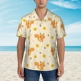 thumbnail image 4 of Fotbe Squirrel And Leaves Hawaiian Shirt for Men Unisex Summer Beach Casual Short Sleeve Cotton Linen Button Down Shirts-X-Large, 4 of 9