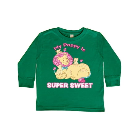 

Inktastic My Poppy Is Super Sweet Cotton Candy Lions with Pink Mane Gift Toddler Boy or Toddler Girl Long Sleeve T-Shirt