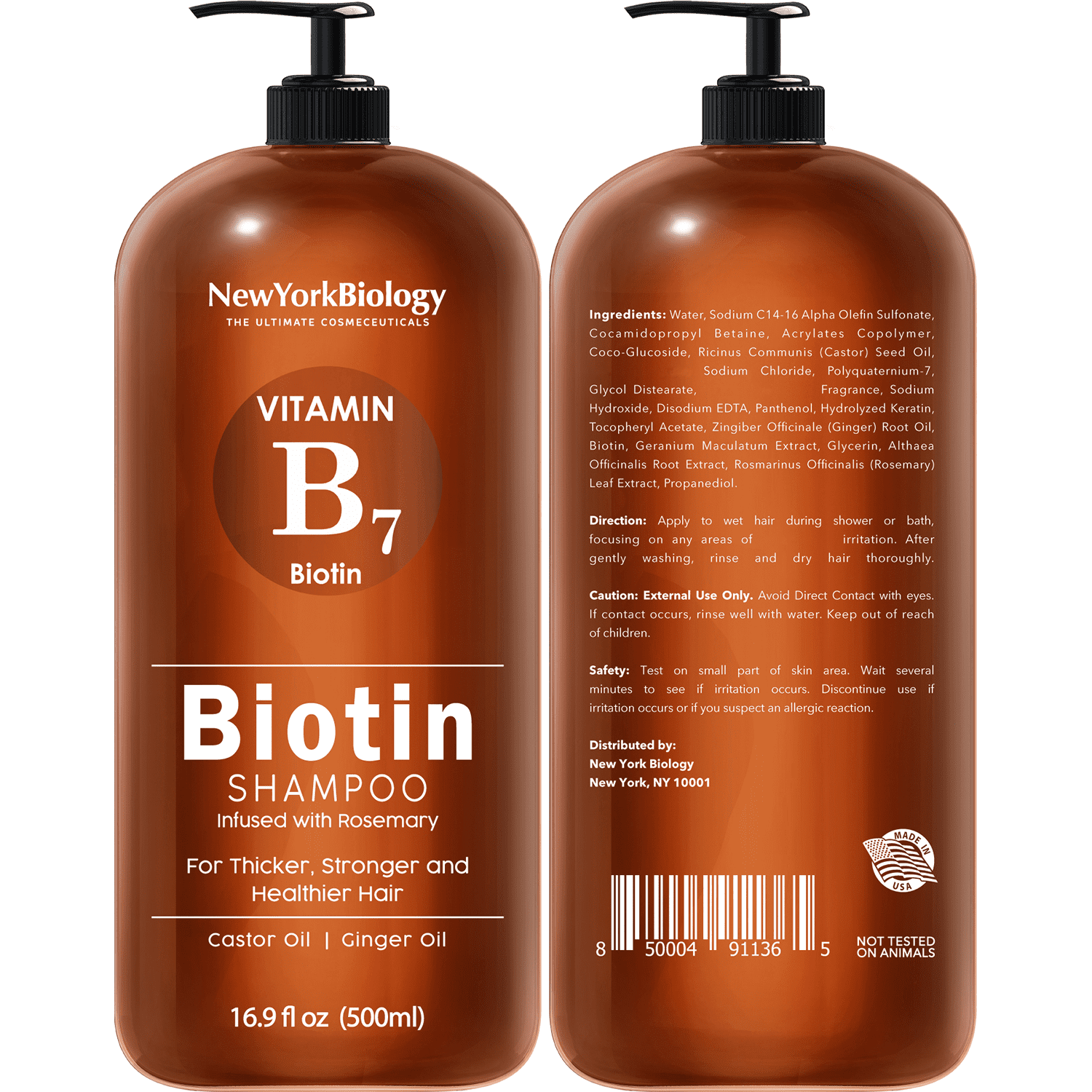New York Biology Biotin Shampoo & Conditioner Set, 16.9 oz