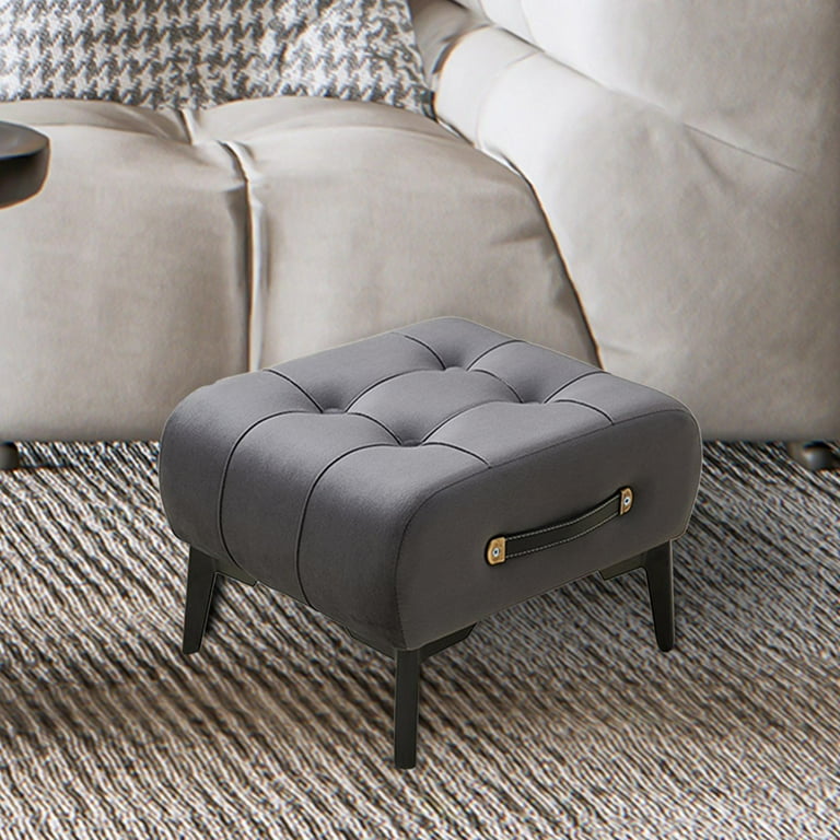 Grey suede footstool discount