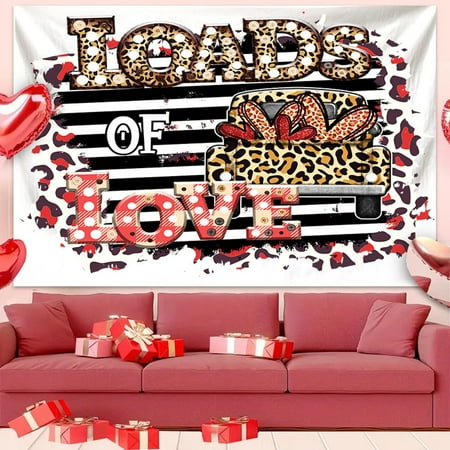 

GARENAS Bachelorette Party Accessories Pink Valentine S Day Decoration Tapestry Party Decoration Scene Photo Background Cloth Love Pattern Proposal Love Ambience Tapestry Cloth