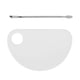 thumbnail image 3 of Paleta de mezcla para decoración de uñas con espátula, bandeja para mezclar maquillaje transparente con orificio para el pulgar, forma semicircular acrílica, 3 of 8