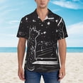 thumbnail image 2 of Susaid Star Gazing Cat Illustration Print Hawaiian Shirts for Men Women,Hawaiian Summer Short-Sleeve Casual Relaxed-Fit Button-Down,Small, 2 of 7