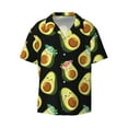 thumbnail image 3 of Goofa Flowers Avocado Printed Men's Casual Short-sleeved Shirt,Lightweight Breathable Button-down,Summer Casual men's top,Versatile Fashion shirt-4X-Large, 3 of 7
