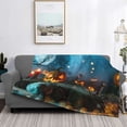 thumbnail image 5 of KLL Spooky Halloween Print Fleece Throw Blanket, Horizontal Fleece Bedding Cute Soft Blankets Comfy Fleece Flannel Plush Home Decor for Couch & Bed -50"x40", 5 of 9
