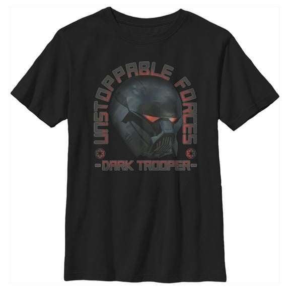 Boy's Star Wars: The Mandalorian Dark Trooper Unstoppable Forces Graphic Tee Black Medium
