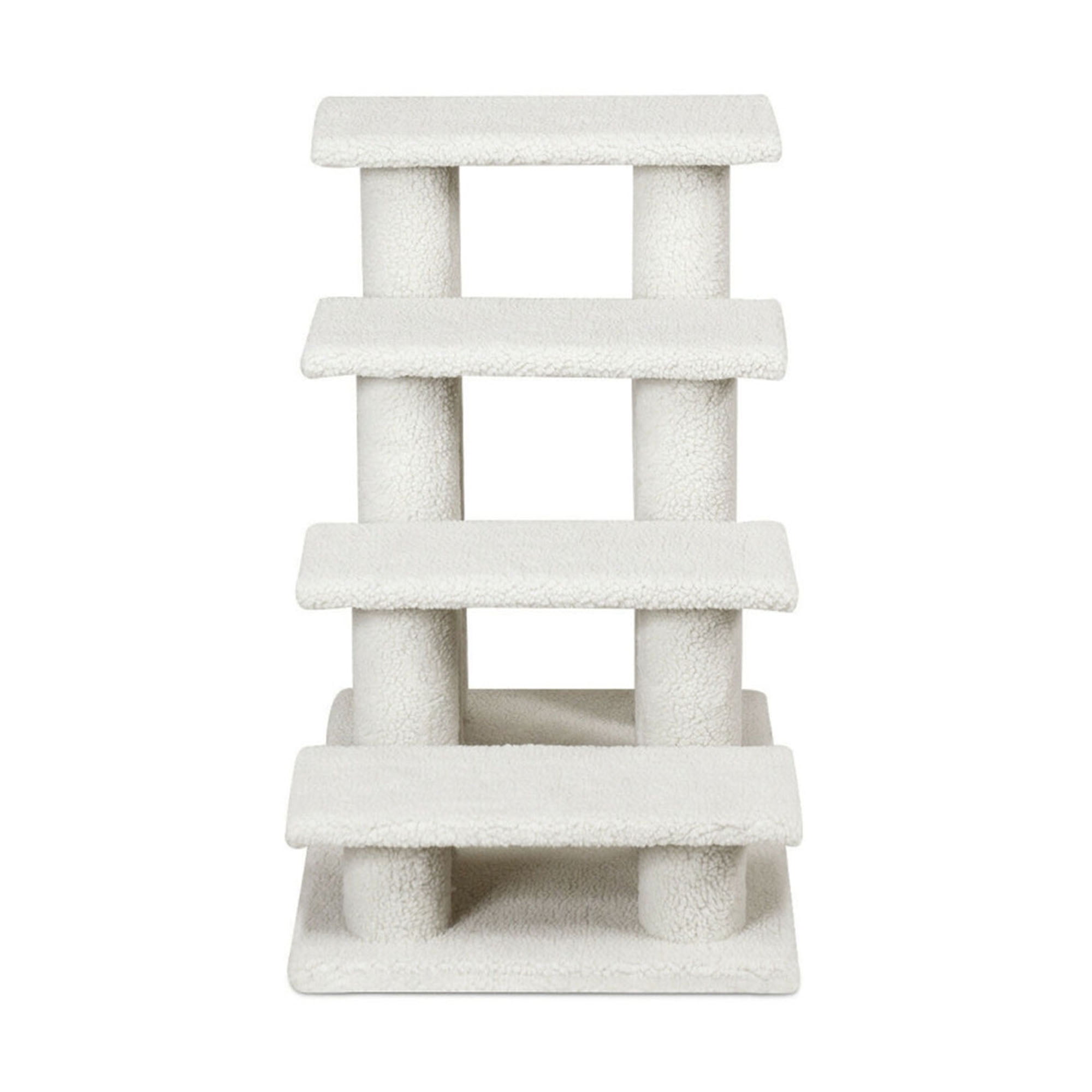 Kadyn 24" Pet Stairs for Small Pet, 4-Step Ramp for Beds and Couch with Non-Slip Carpeted Indoor Ladder, Cat Tree Climber, Beige