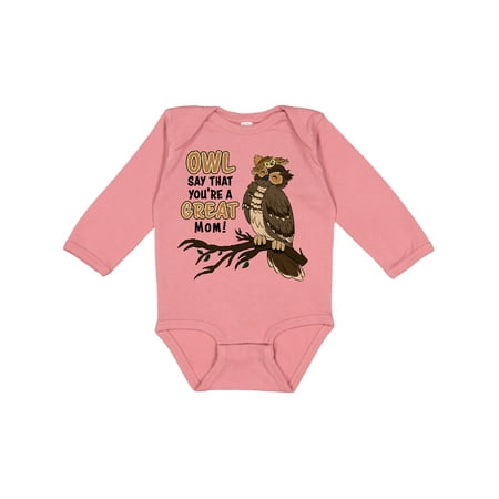 

Inktastic Owl Say That You re A Great Mom-Cute Owl Family Gift Baby Boy or Baby Girl Long Sleeve Bodysuit