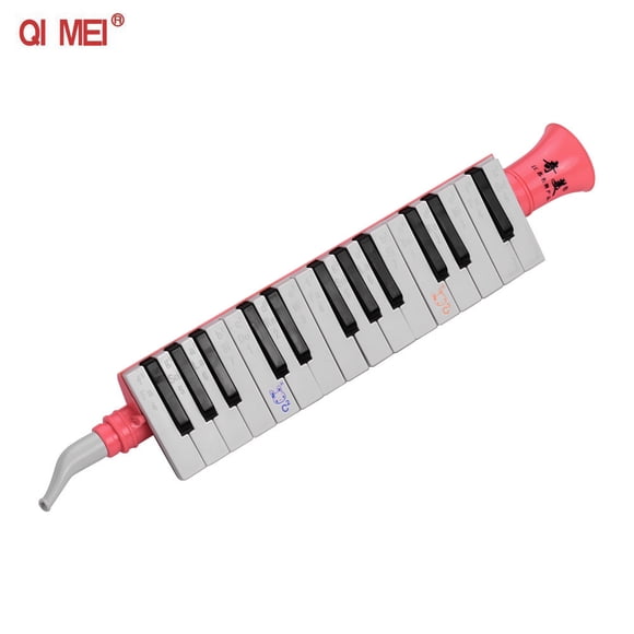 QI MEI Chimei QM27A 27-Key Pink Melodica with Ergonomic Design, Food-Grade ABS Material, and Stainless Steel Base for Beginners and Students