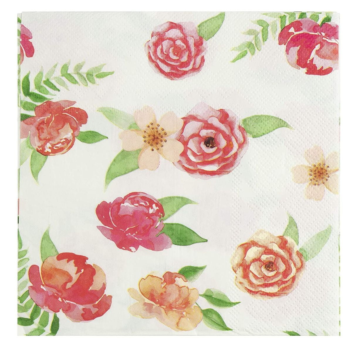 100 Piece 40 x 40 cm PAPER NAPKINS Patterned English Rose Floral Napkins