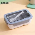 thumbnail image 1 of Portable Lunch Box Lunch Bags for Children School Office Bento Box with Tableware Thermal Bag Complete Kit Microwavable Heating White-850ML, 1 of 6