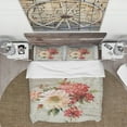 thumbnail image 3 of Designart 'Red Painted Flowers on Vintage Postcard I' Cottage Duvet Cover Set, 3 of 4