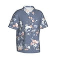 thumbnail image 2 of Balery Watercolor Flowers Butterfly Print Men's Hawaiian Shirts Short Sleeve Beach Shirt Relaxed Fit Vacation Button Down Shirts-XX-Large, 2 of 9