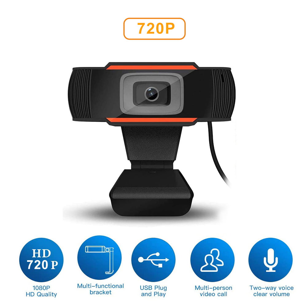 720P Full High Definition Webcam USB 2.0 Web Camera with Microphone for PC Laptop Desktop Plug and Play 