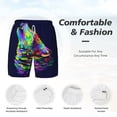 thumbnail image 6 of Picia Howling Wolf pattern Mens Swim Trunks with Compression Liner Stretch Beach Shorts Quick Dry with Zipper Pockets No-Chafing Board Shorts-X-Large, 6 of 9