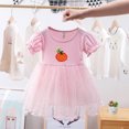 thumbnail image 2 of Odeerbi Toddler Girls Easter Tulle Dress 1-4 Years Baby Children's Summer Princess Solid Color Pumpkin Short Sleeve Mesh Princess Cotton Dress Pink, 2 of 4