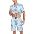 thumbnail image 3 of joogoo Men's Pajama Set Cute Koalas V-Neck Pj Shorts Set 2 Piece Loungewear Sleepwear M, 3 of 7