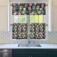 thumbnail image 3 of Vintage Paris Kitchen Curtains Set - Fashion Travel Tier and Valance with Girly Pink Beach Girl Adventure Explore Trip Journey Vacation Flight Airplane Print, Light Filtering Drapes, 3 of 6
