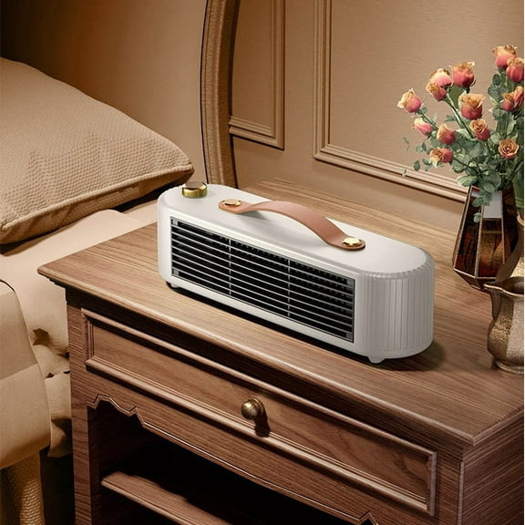 Qiweii Horizontal Low-Noise Space Heater for Home, Office Use, 70-80°C Adjustable Thermostat with UK Plug, Energy Efficient Portable Electric Heater with Overheat Protection