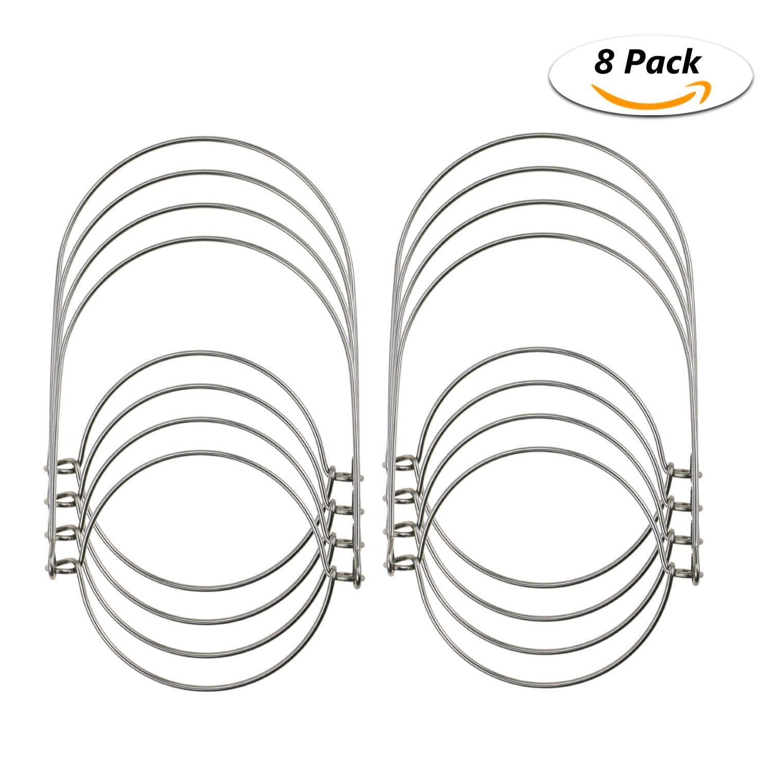 8 Pack Wire Handles (HandleEase) for Mason, Stainless Steel Mason Jar