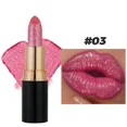 thumbnail image 3 of 6 Colors Glitter Lipstick Waterproof Lasting Diamond Pearlescent Metallic Lipstick Pink Red Lip Gloss Women Lips Makeup Cosmetic, 3 of 5