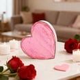 thumbnail image 4 of Valentine's Day Wooden Heart Table Decor - Rustic Heart-Shaped Tabletop Center Decoration, Farmhouse Layered Tray Decor, Romantic Home Dining Table Accent Character Count, 1pc, 4 of 7