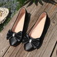 thumbnail image 4 of hoksml Women's Rhinestone Bow Ballet Flats, Round Toe Soft Leather Slip On Casual Walking Flat Shoes, 4 of 9