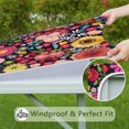 thumbnail image 6 of Floral Square Tablecloth with Elastic Edge, Durable Waterproof Polyester Cover Perfect for 36x36 Inch Tables, Reusable and Durable for Daily Use, 6 of 6