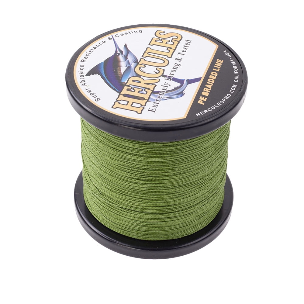 HERCULES Super Strong 500M 547 Yards Braided Fishing Line 90 LB Test for Saltwater Freshwater PE Braid Fish Lines 4 Strands - Army Green, 90LB (40.8KG), 0.50MM